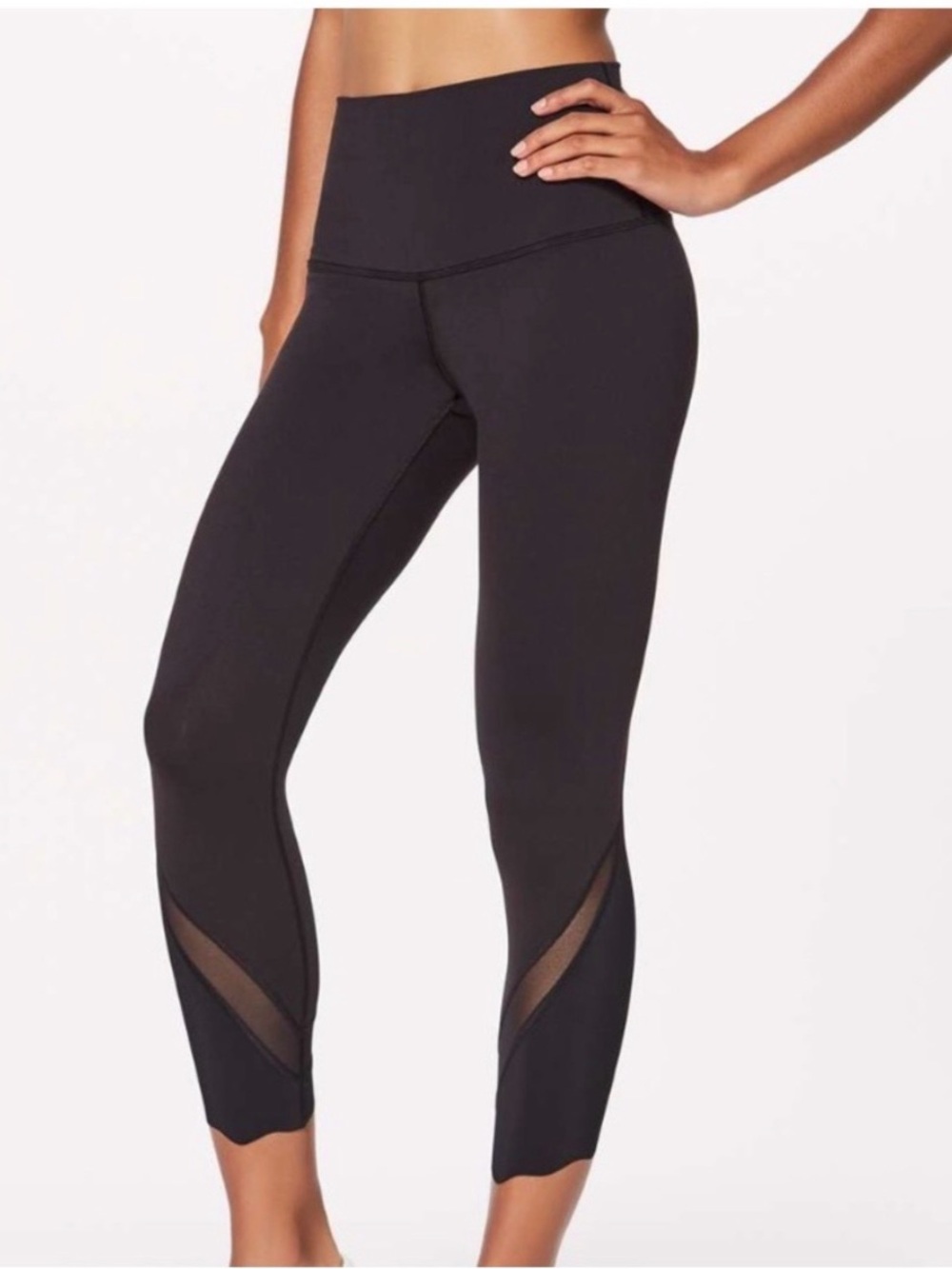 Lululemon Black High-Rise Mesh Panel Leggings